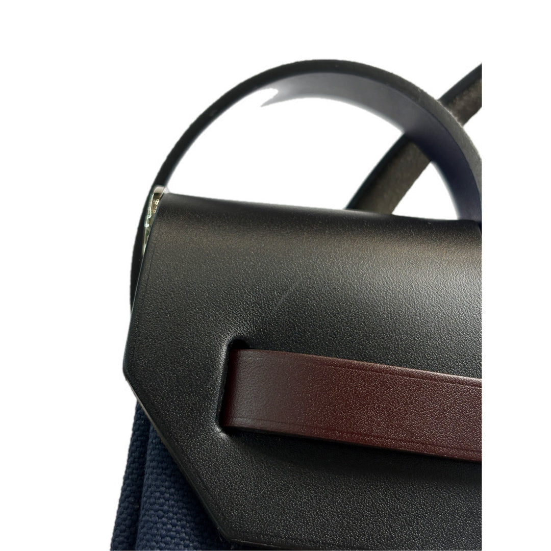 Hermes Herbag Zip 31 Bag Blue/Black/Burgundy
