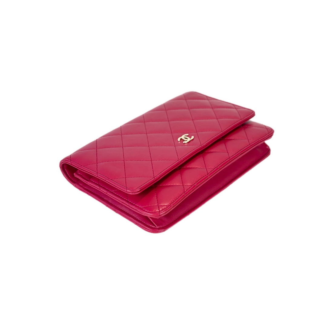 Chanel Classic Flap Woc Red Lambskin Bag