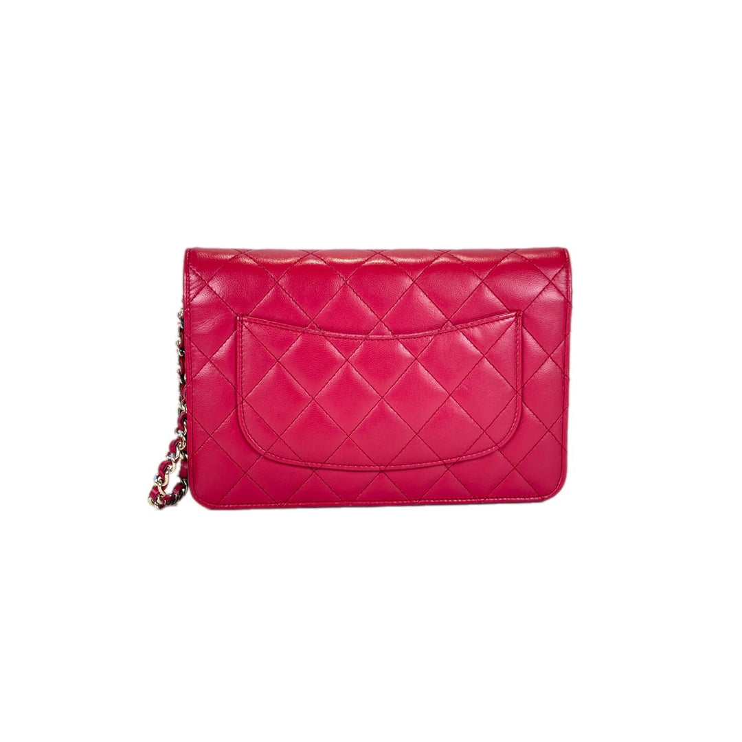 Chanel Classic Flap Woc Red Lambskin Bag