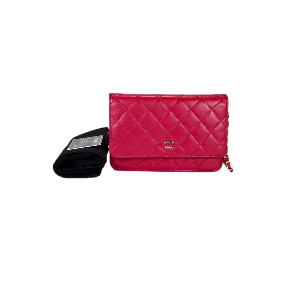 Chanel Classic Flap Woc Red Lambskin Bag