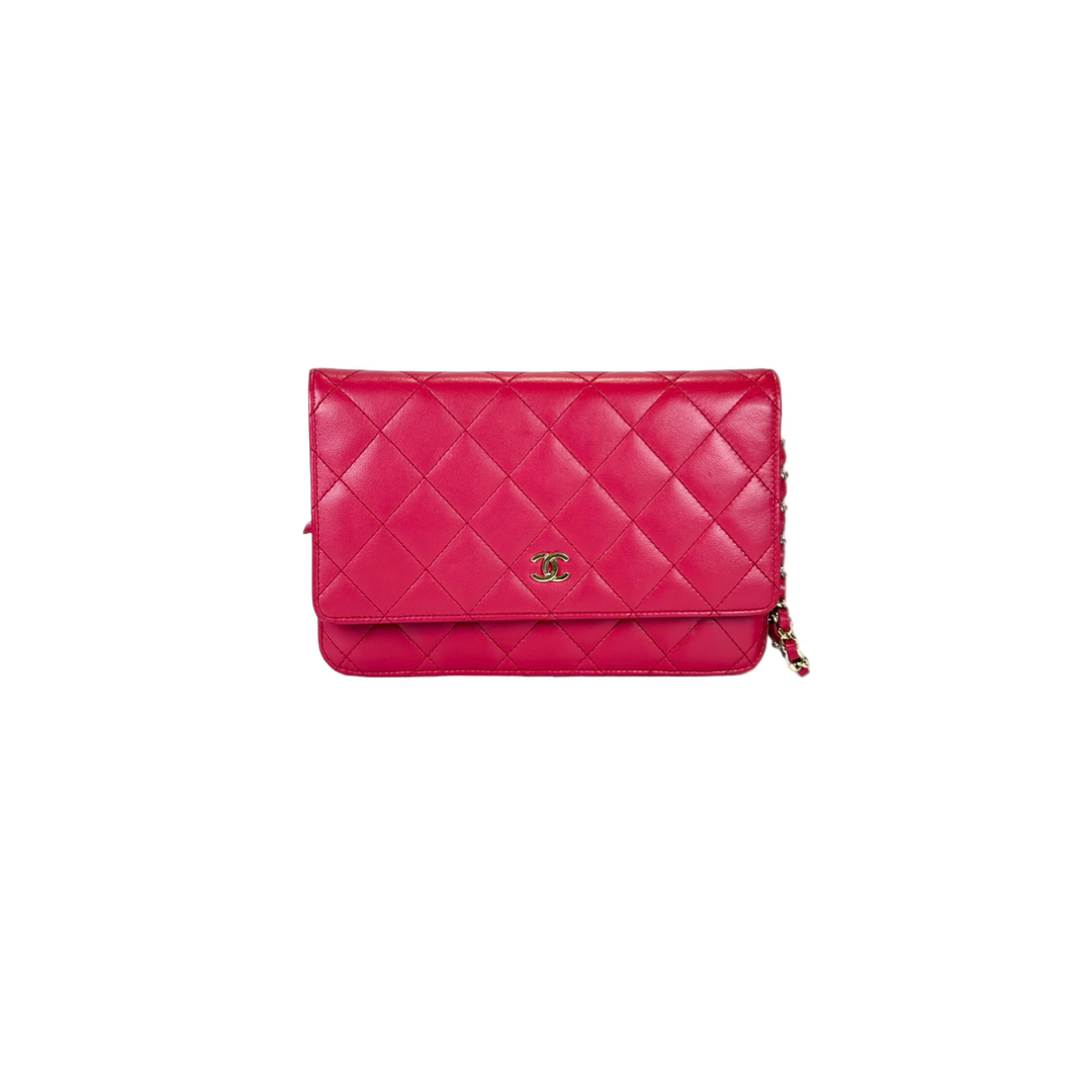 Chanel Classic Flap Woc Red Lambskin Bag