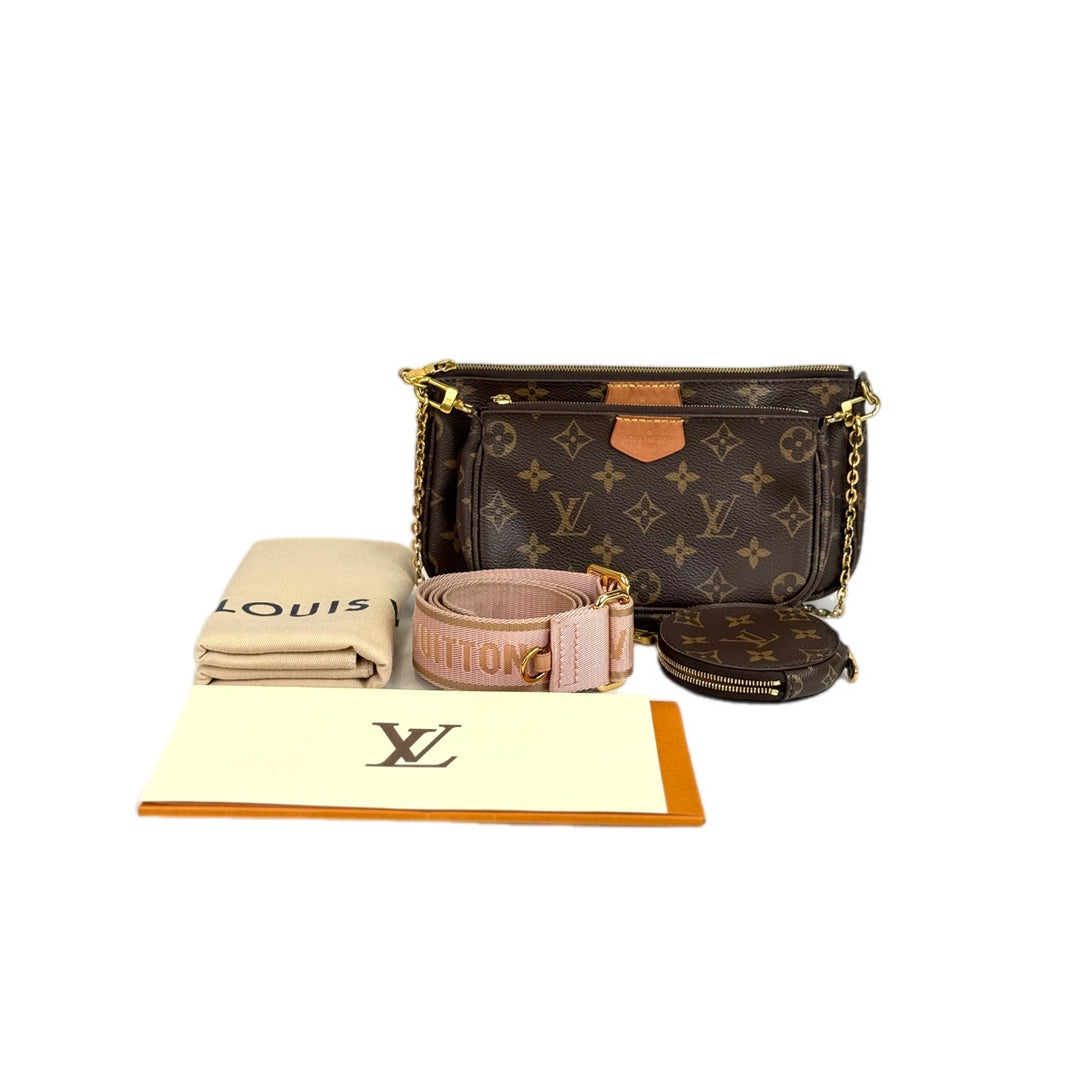 Louis Vuitton Pochette Accessoires Bag Multi Monogram Pink Strap