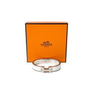 Hermes White/Silver H Clic Bracelet