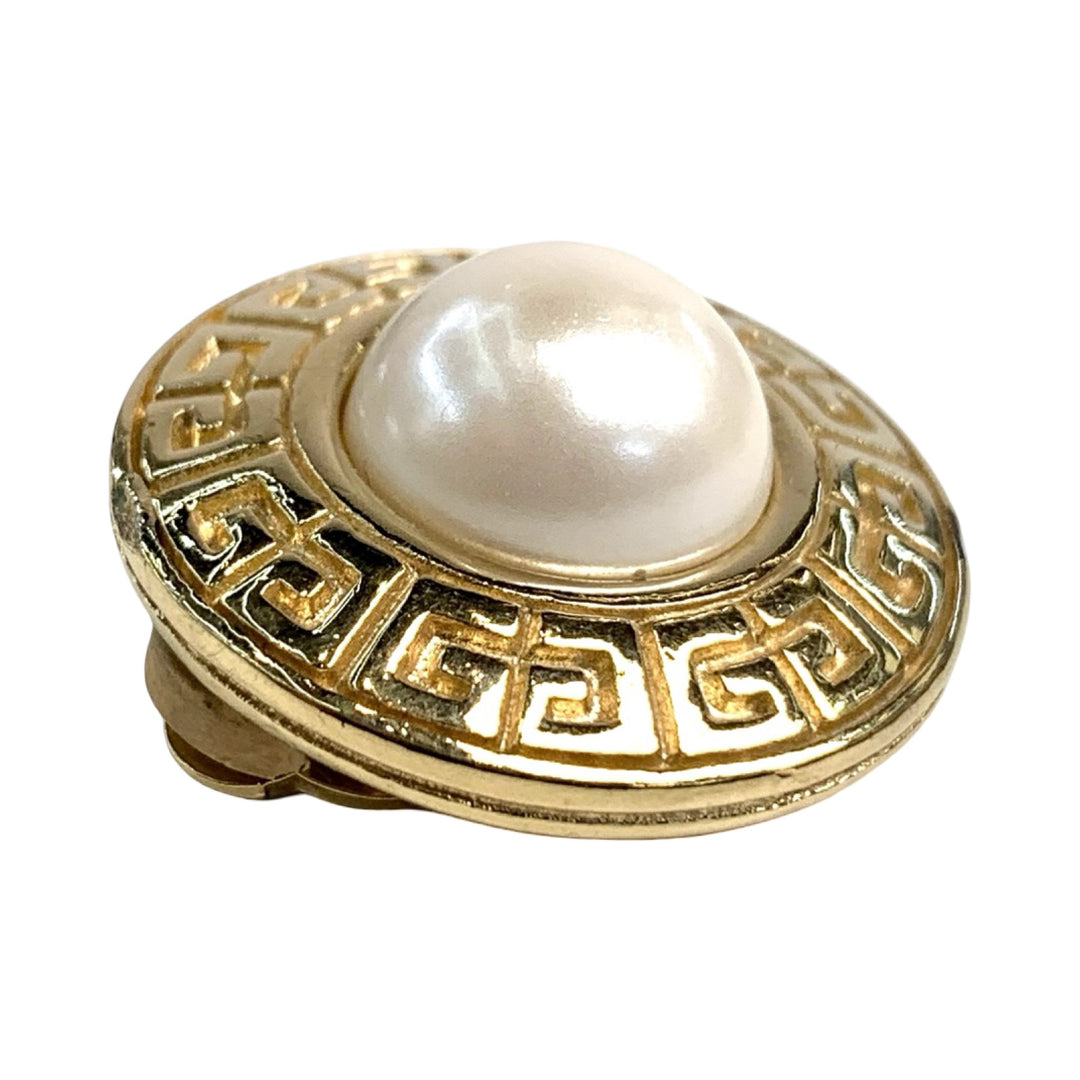 Givenchy Vintage Gold Pearl Earring Clip