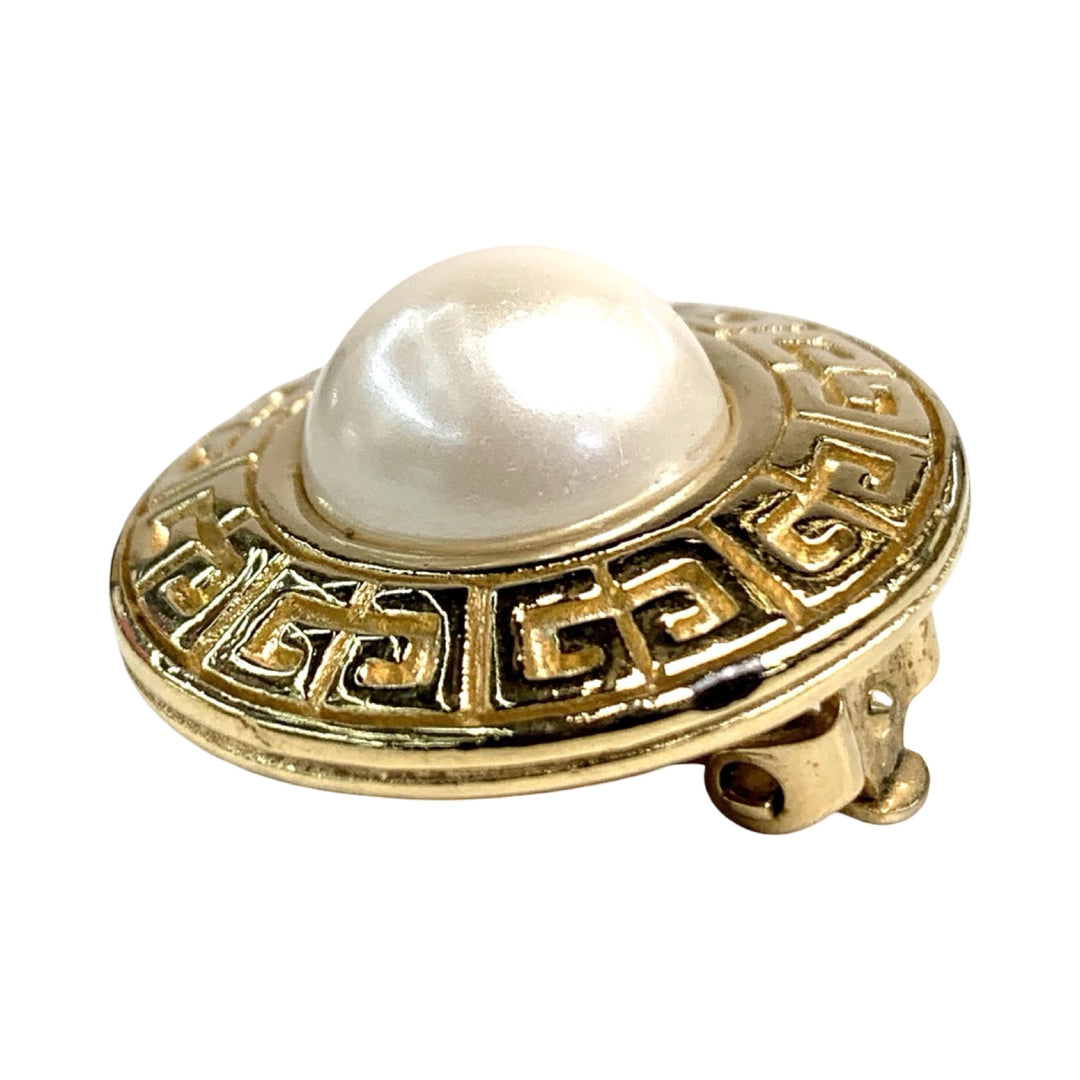 Givenchy Vintage Gold Pearl Earring Clip