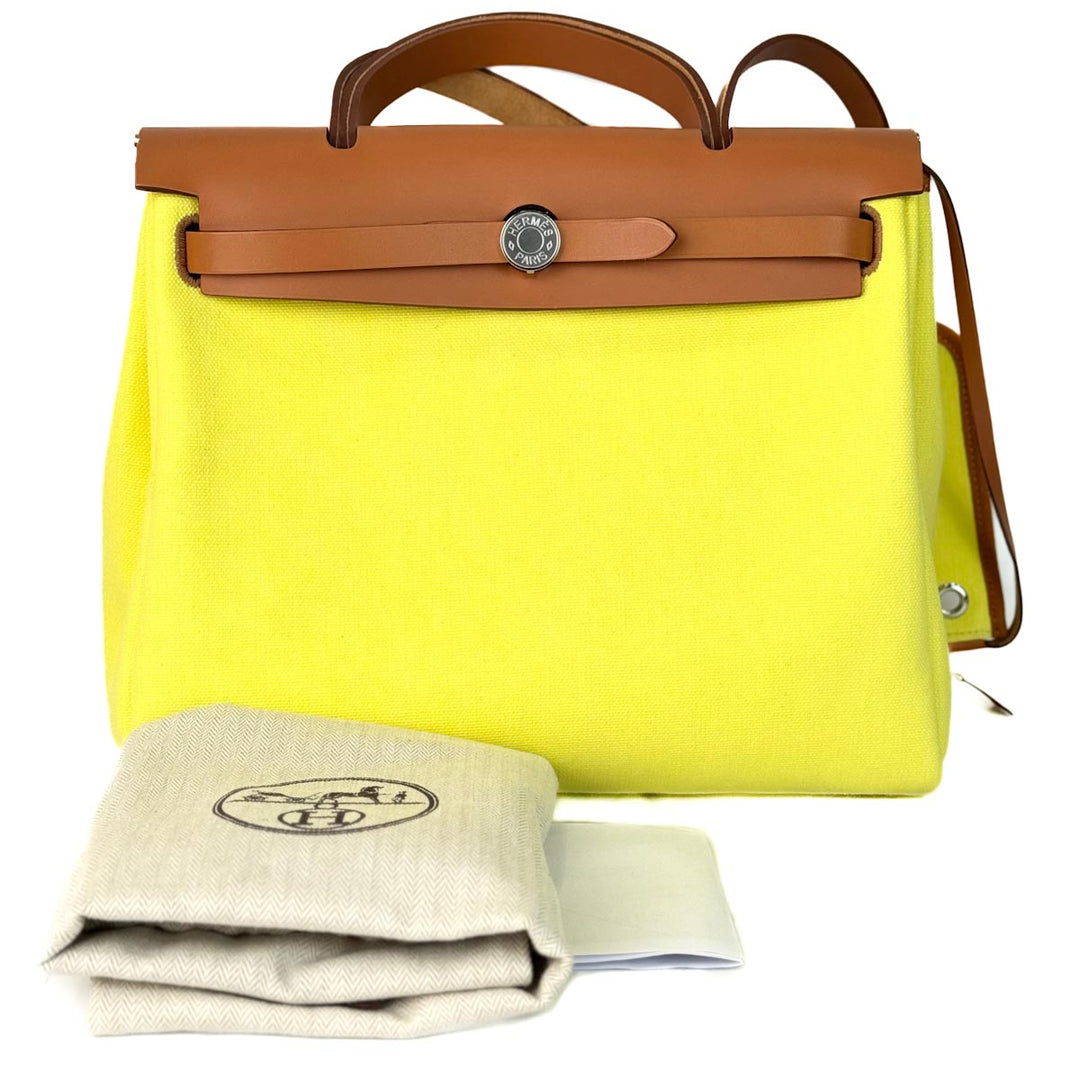 Hermes Herbag Zip 31 Yellow Bag