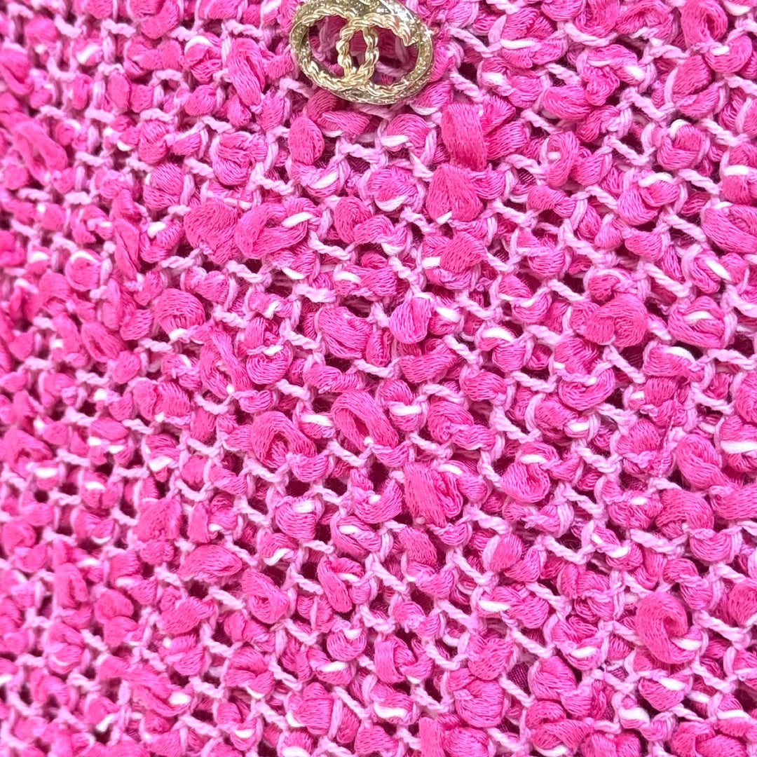 Chanel 21C Pink Cotton Tweed Skirt #34