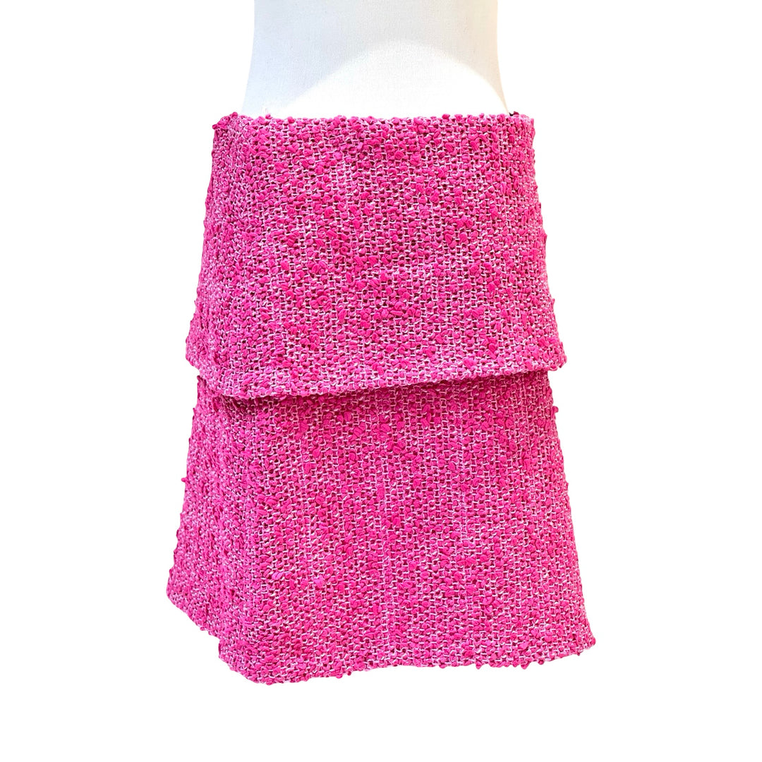 Chanel 21C Pink Cotton Tweed Skirt #34