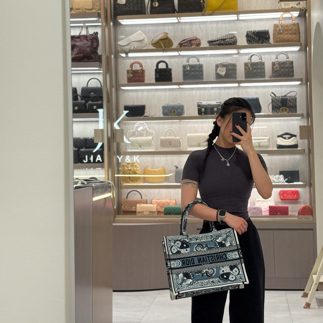 Dior Book Tote Mm Butterfly Bandana Embroidered