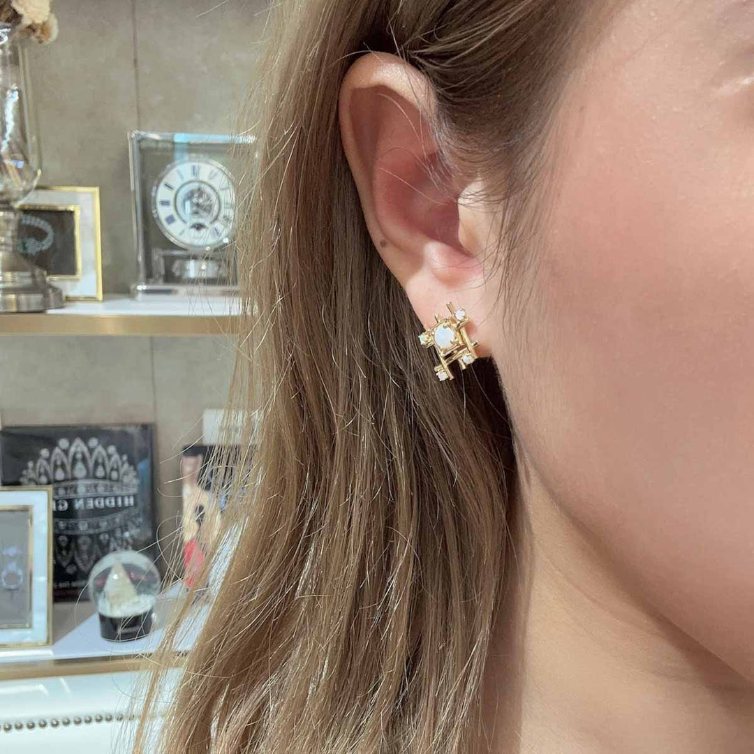 Australia Natural Opal Diamond Earrings D2.00ct, 18K