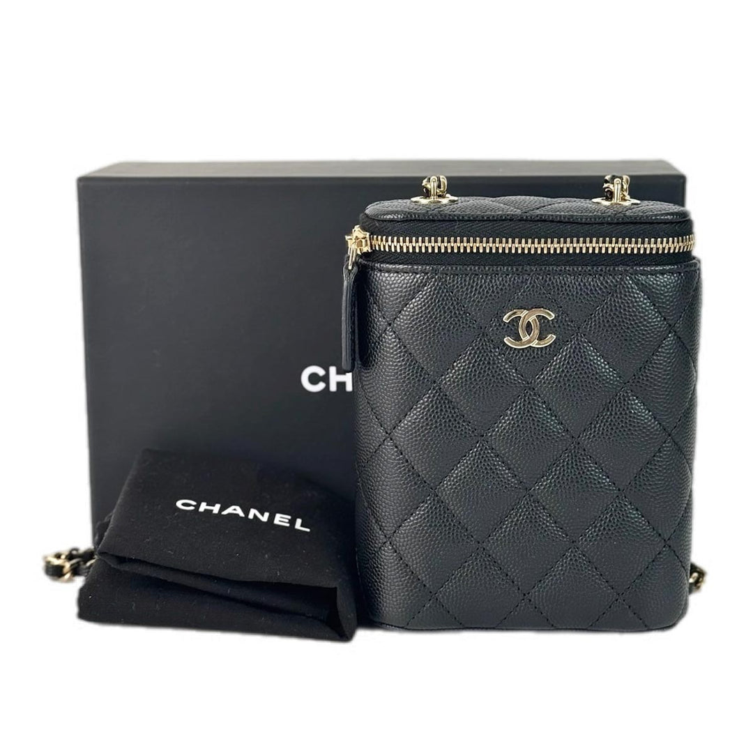 Chanel Black Vertical Box Chain Bag