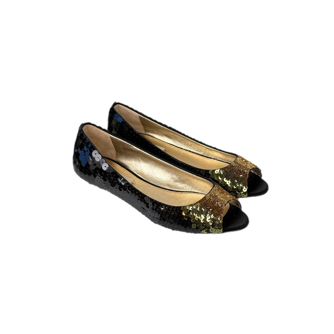 Prada Glitter Peep Toe Flats Shoes 35#