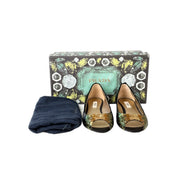 Prada Glitter Peep Toe Flats Shoes 35#