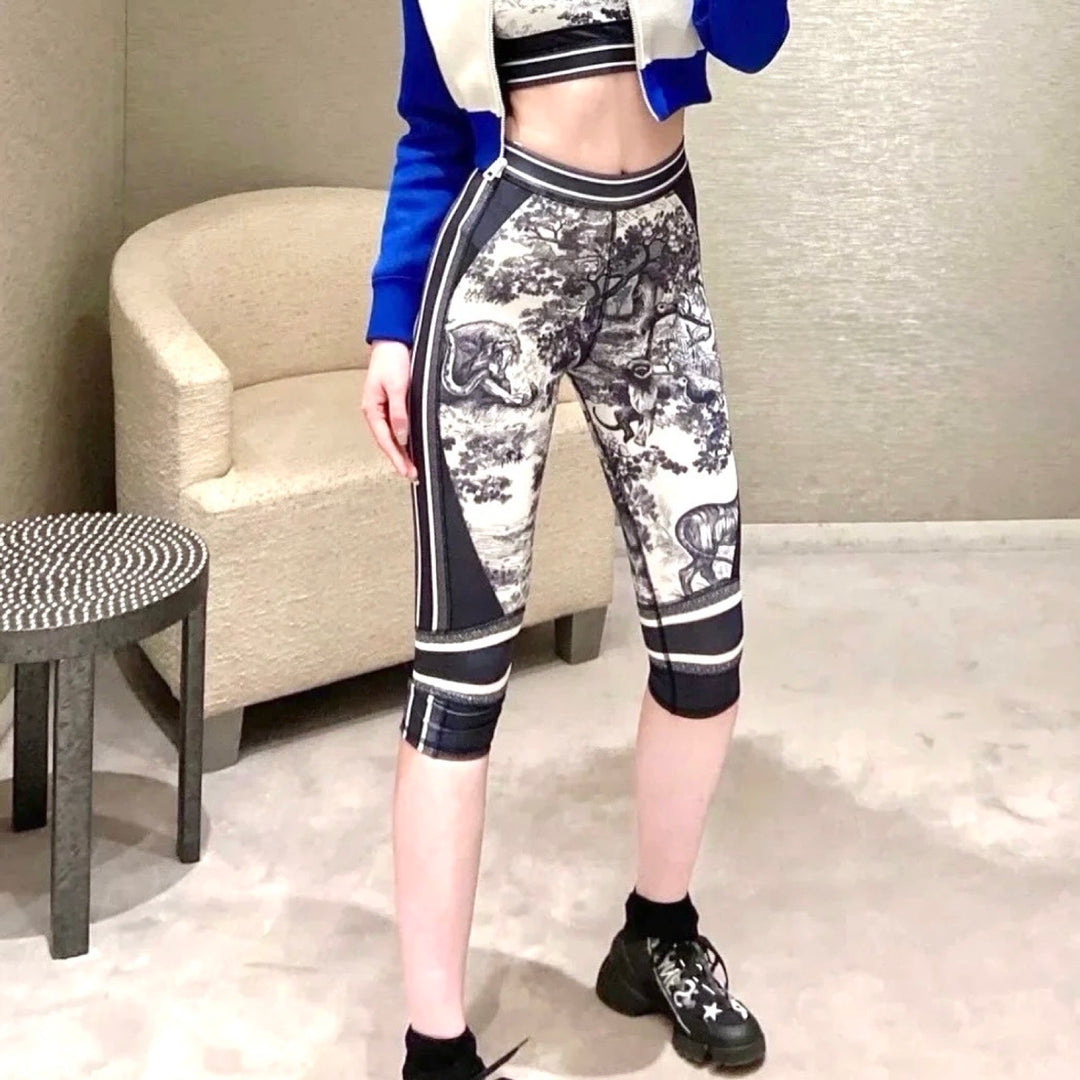 Dior Blue Toile de Jouy Print Animal Pants #S