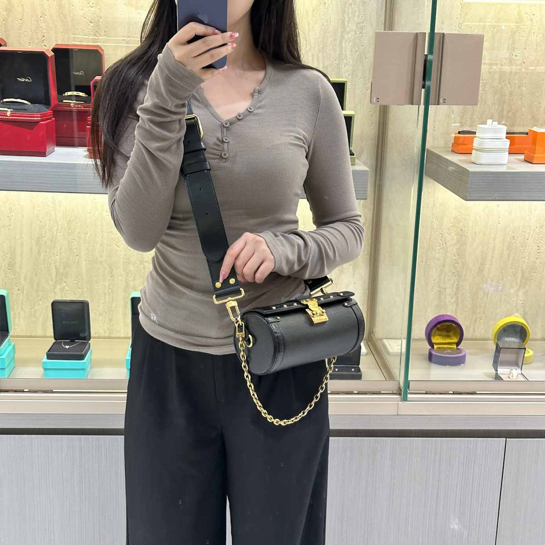 Louis Vuitton Papillon Trunk Black Epi Bag