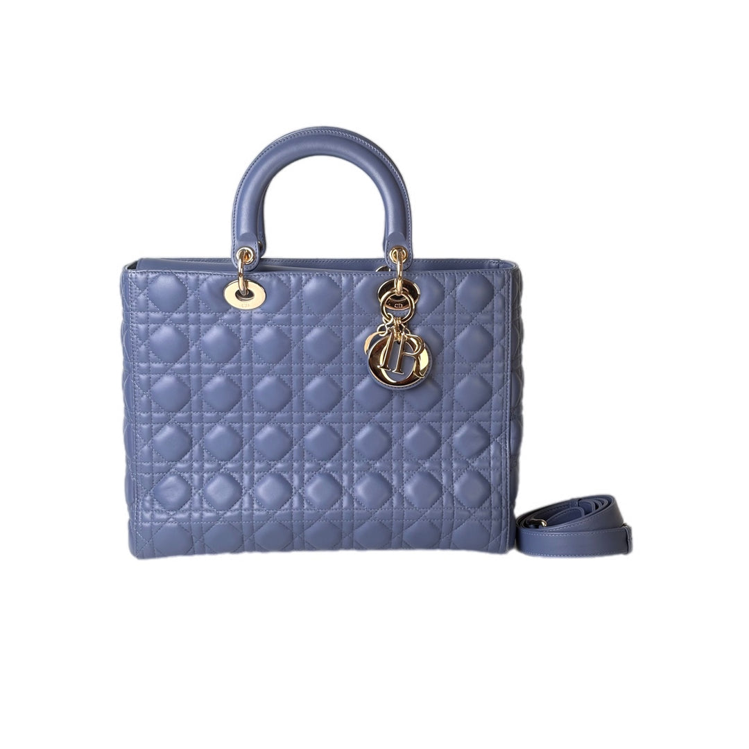 Dior Lady Dior Large Blue Bag