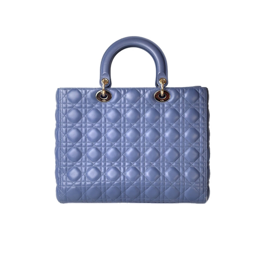 Dior Lady Dior Large Blue Bag