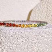 Natural Multi-colored Sapphire Round Bracelet D7.65ct. 18K