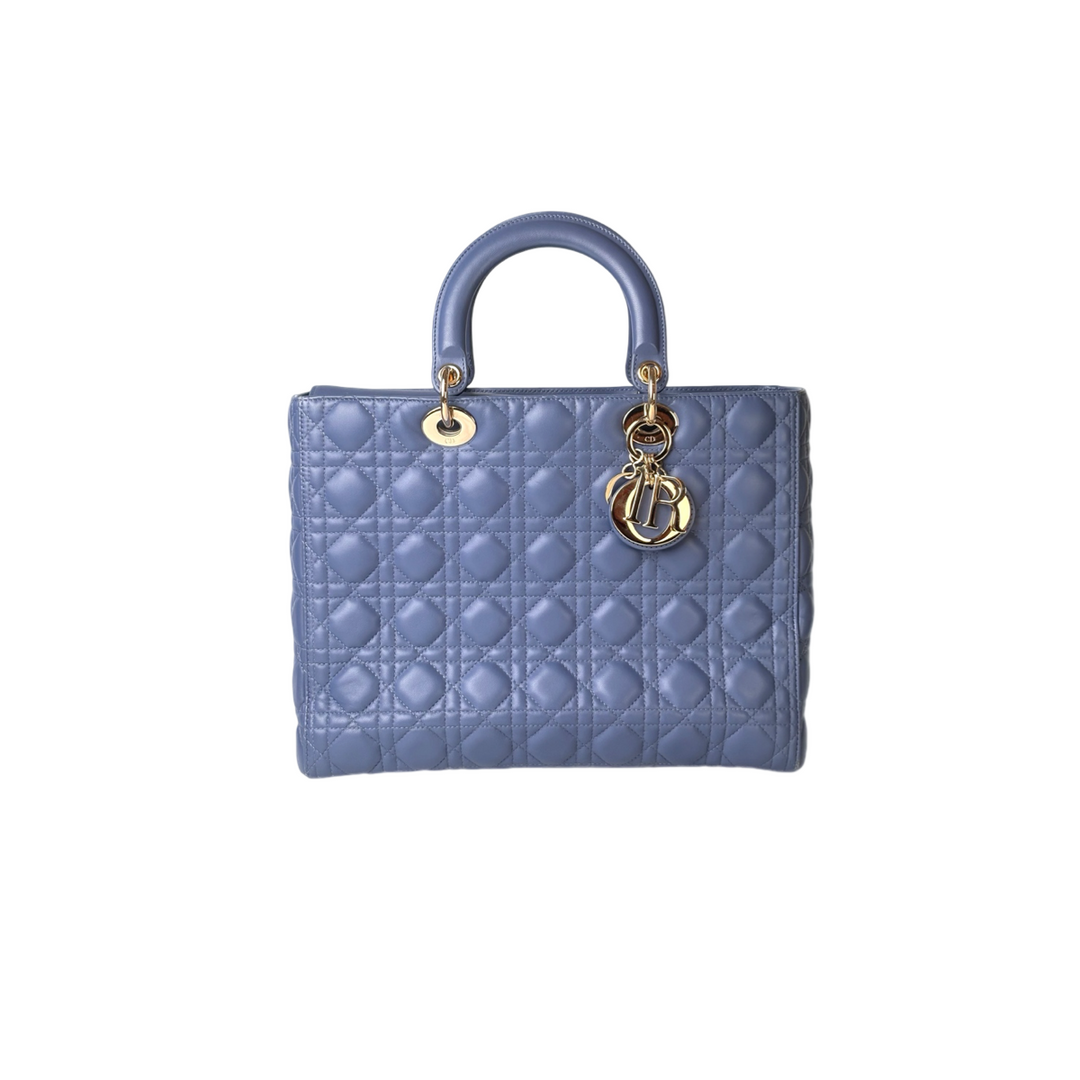 Dior Lady Dior Large Blue Bag
