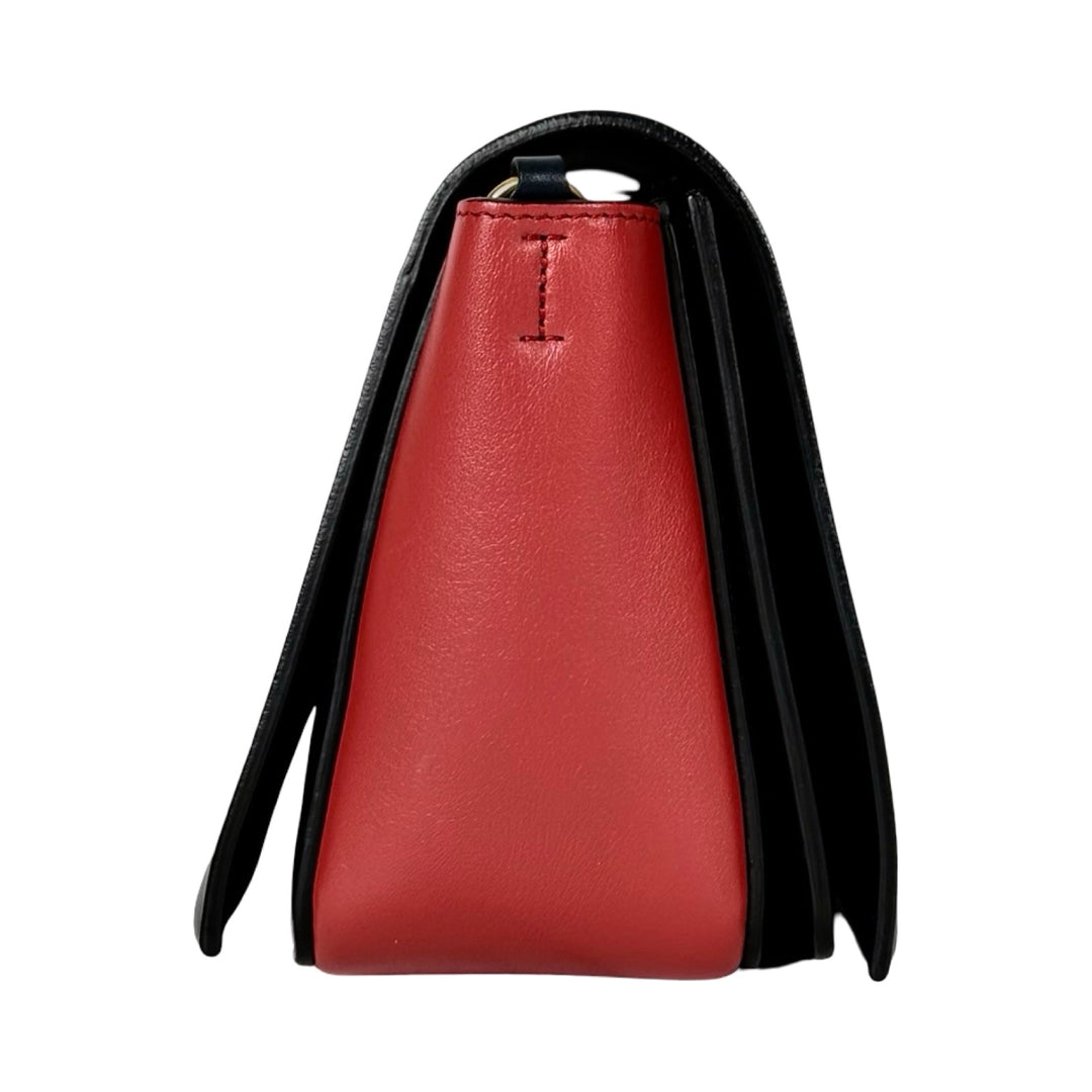 Celine Navy&Dark Red Leather Frame Handbag
