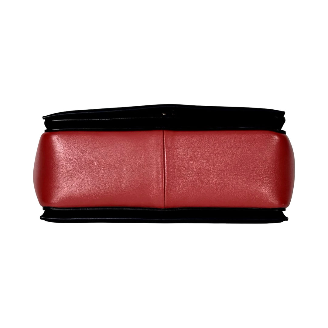 Celine Navy&Dark Red Leather Frame Handbag