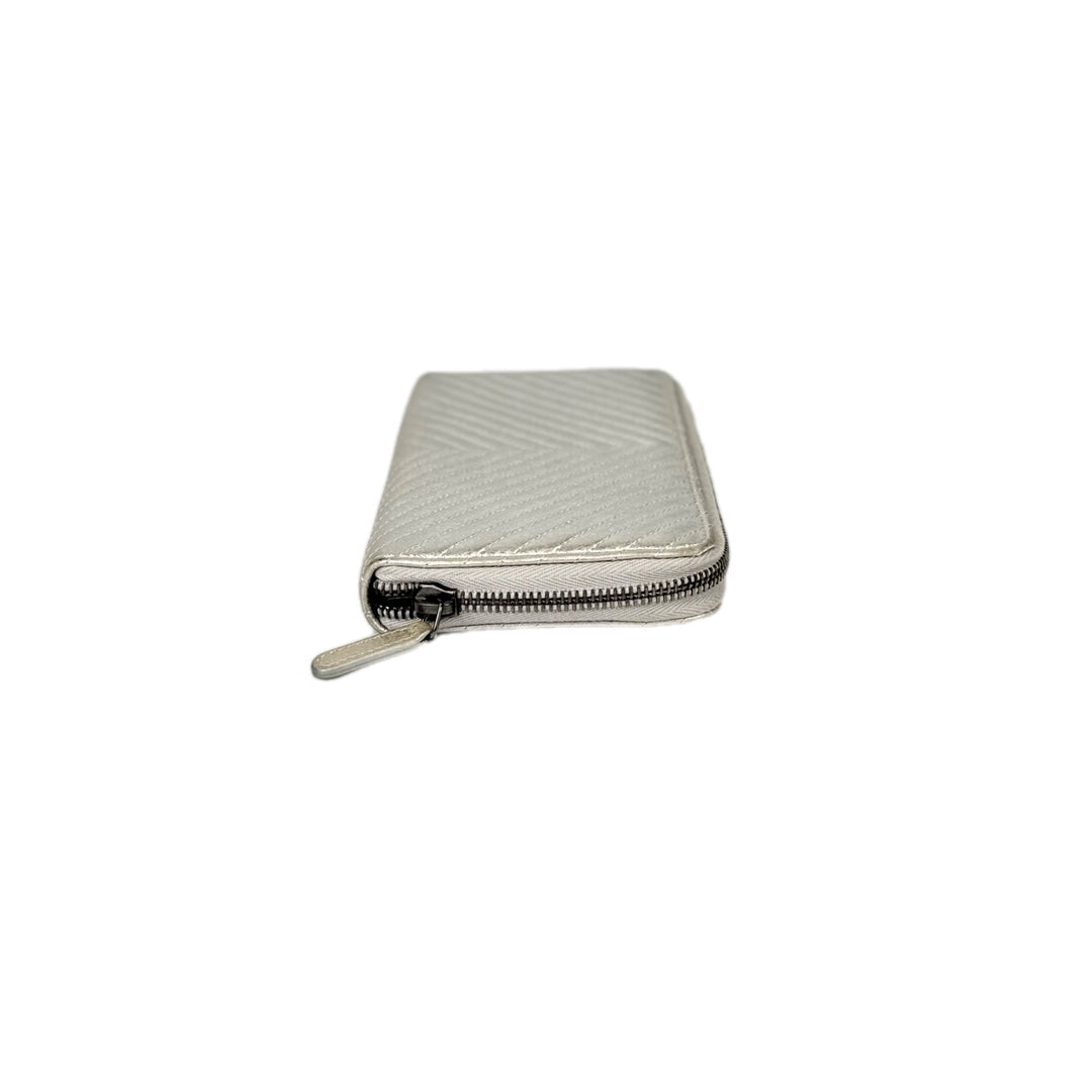 Chanel Silver Long Zip Wallet