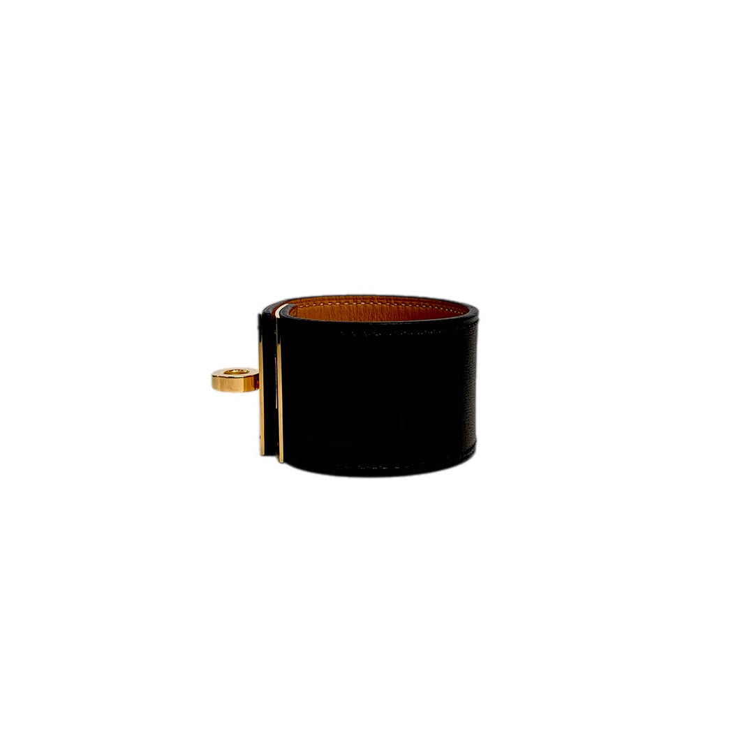Hermes Kelly Black Leather Bracelet