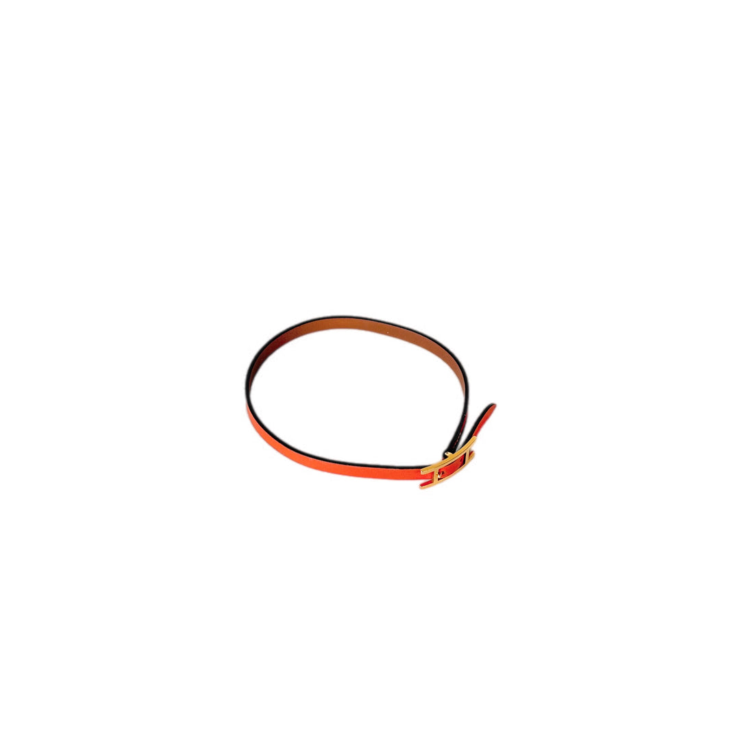 Hermes Leather Bracelet Gold