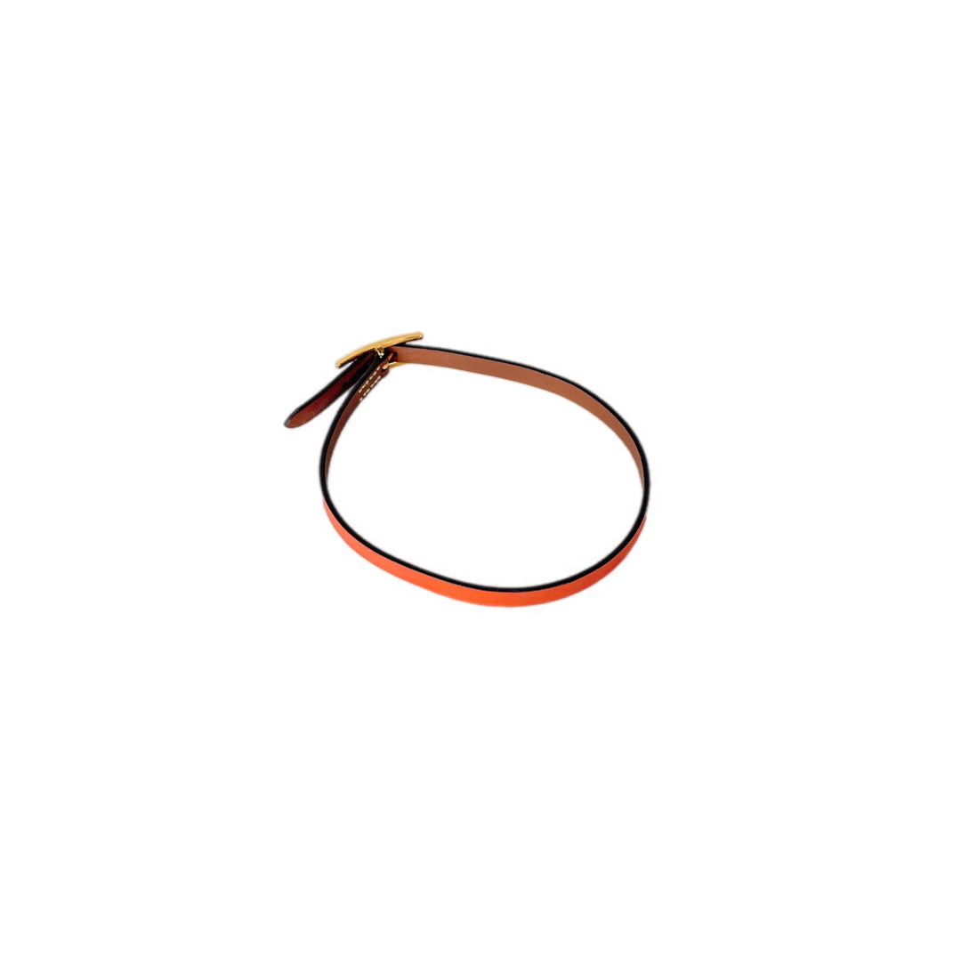 Hermes Leather Bracelet Gold