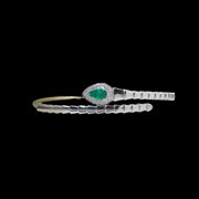 Emerald Diamond Serpenti Bangle D0.61ct d0.203ct. 18K