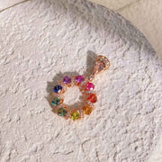 Natural Multi-colored Sapphire Necklace D1.48ct d0,17ct. 18K