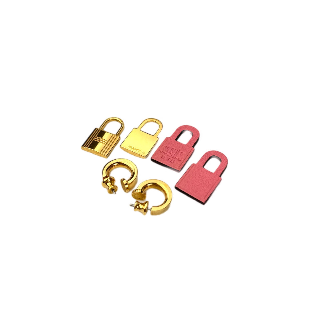 Hermes O’Kelly Earrings Pink/Gold Plated