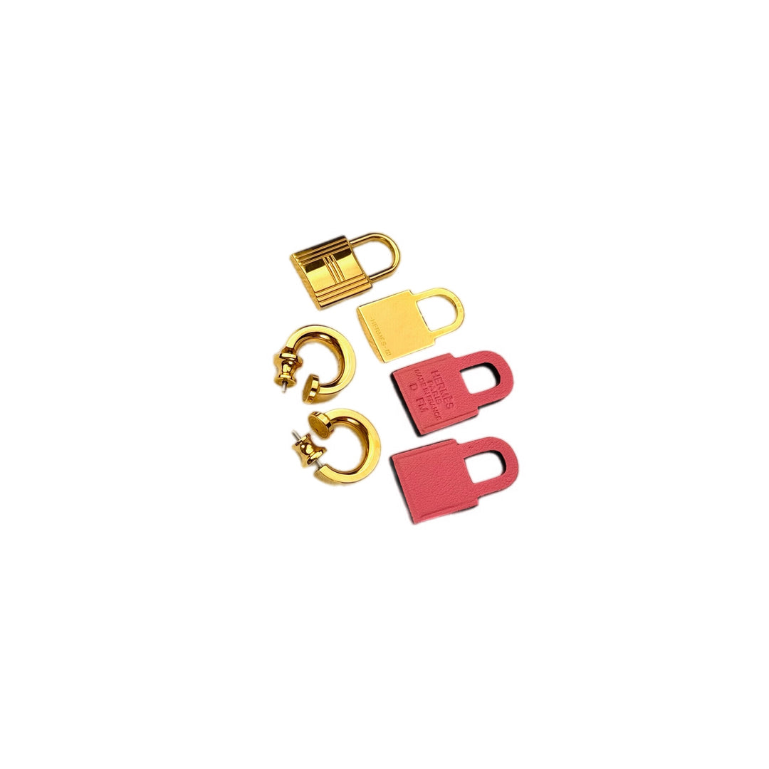 Hermes O’Kelly Earrings Pink/Gold Plated