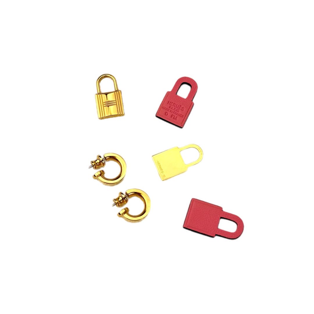 Hermes O’Kelly Earrings Pink/Gold Plated
