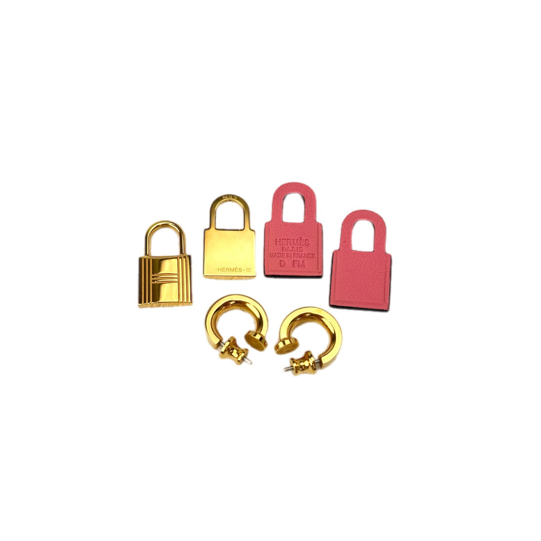 Hermes O’Kelly Earrings Pink/Gold Plated