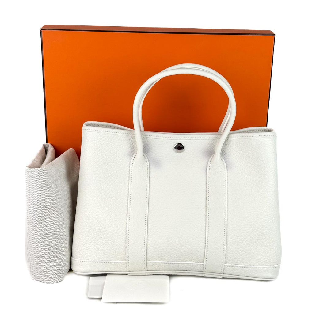 Hermes Garden Party Bag 30cm White TC