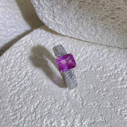 Natural Pink Sapphire Diamond Ring D1.68ct d0.40ct. Unheated,18K