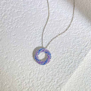 Natural Multi-colored Sapphire Diamond Necklace D1.01ct d0.11ct. 18K