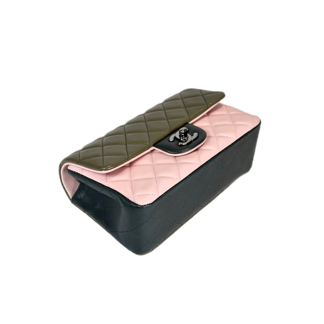 Chanel Classic Flap Mini Pink/Green