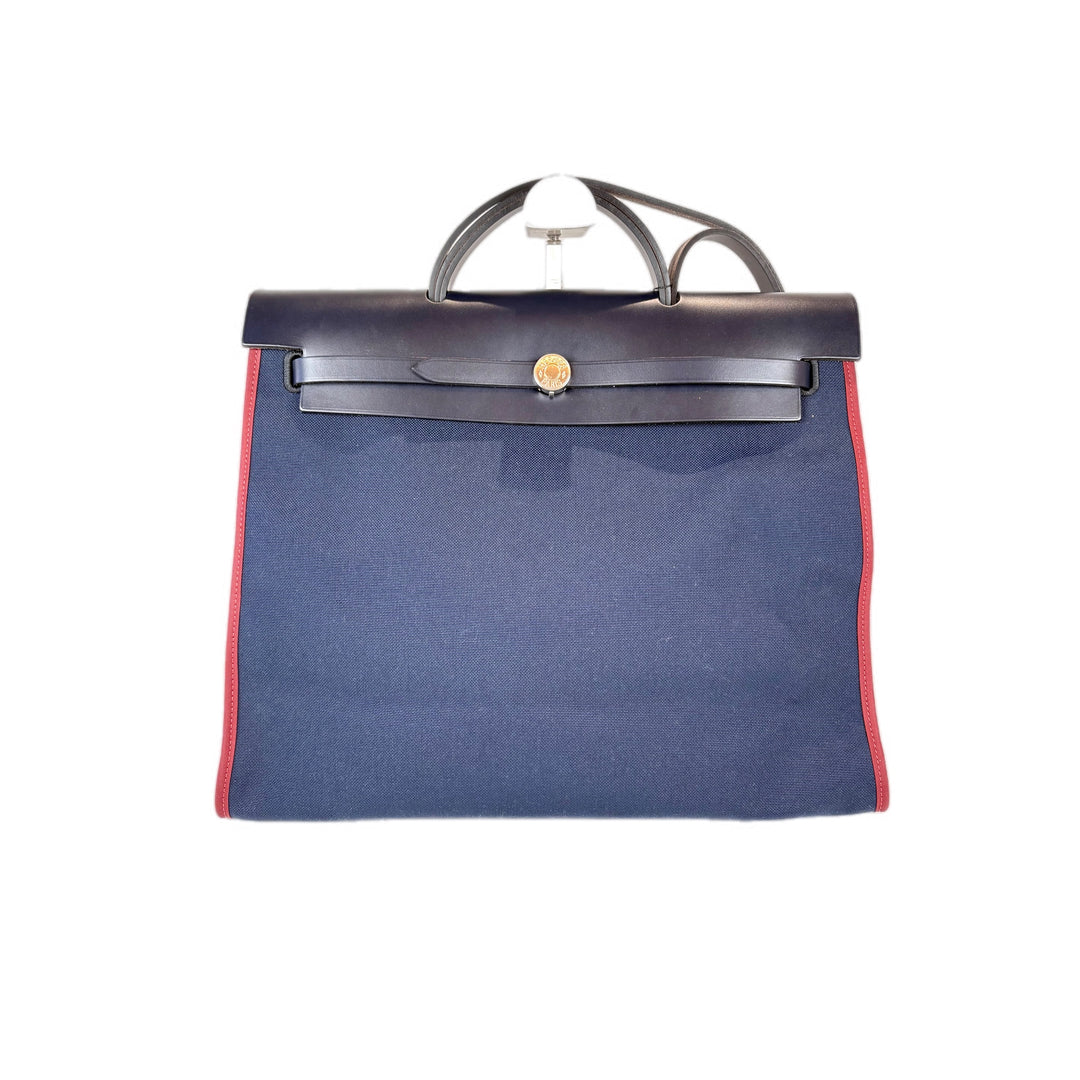 Hermes Herbag Zip 39 Blue Bag