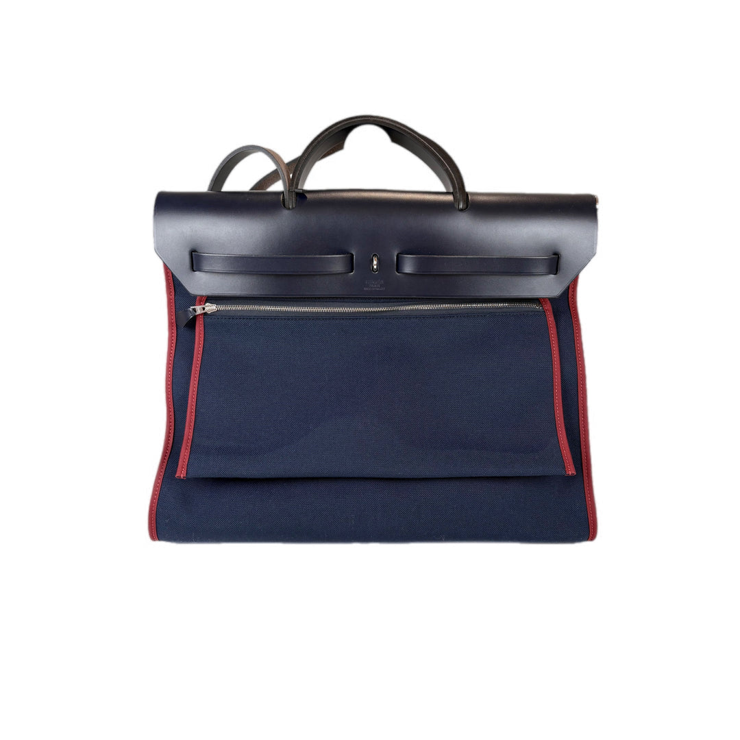 Hermes Herbag Zip 39 Blue Bag