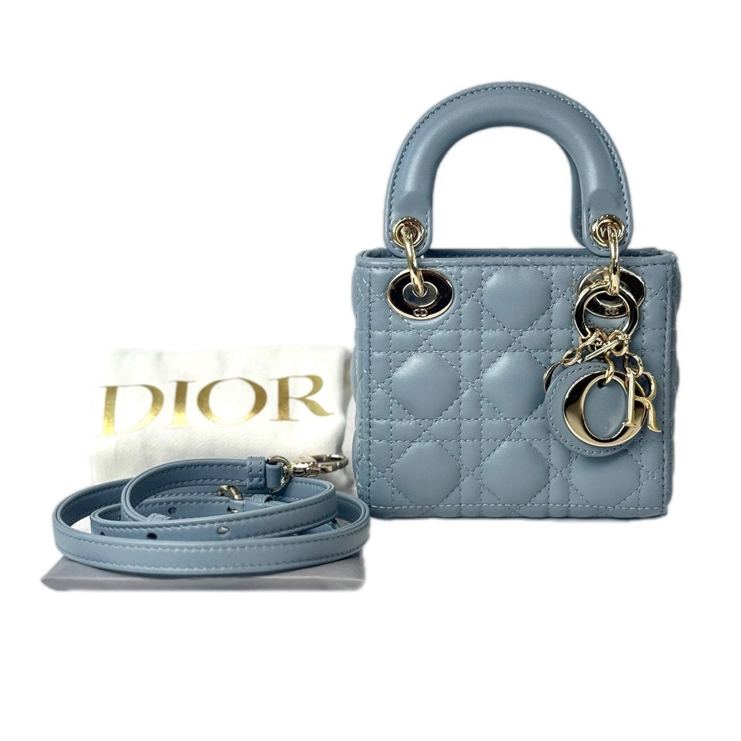 Dior Lady Dior Micro Cloud Blue Bag