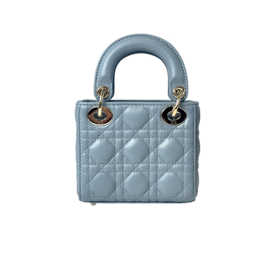 Dior Lady Dior Micro Cloud Blue Bag
