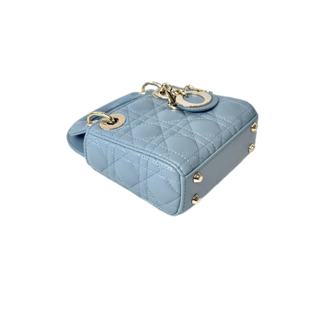 Dior Lady Dior Micro Cloud Blue Bag