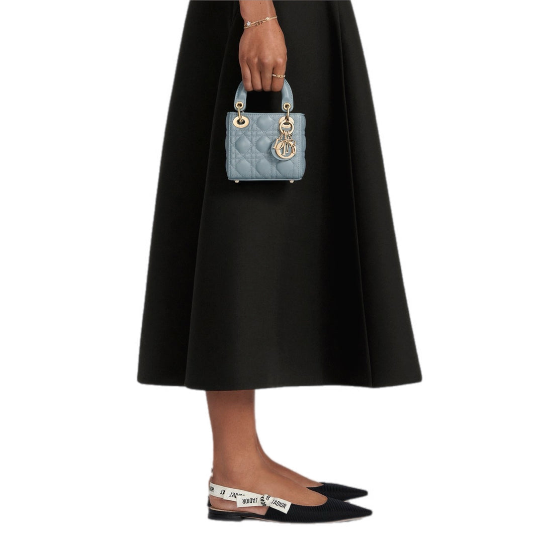 Dior Lady Dior Micro Cloud Blue Bag