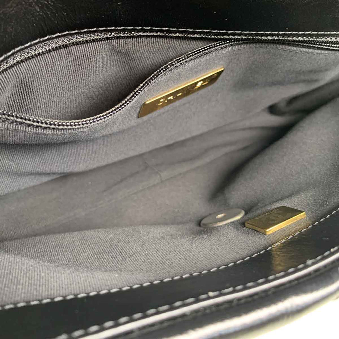 Chanel 19 Bag Small Black Silver Shiny Calfskin