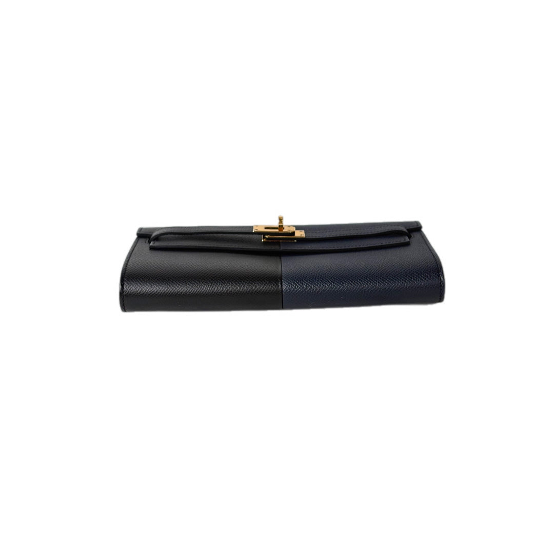 Hermes Kelly To Go Blue/Black Epsom Bag