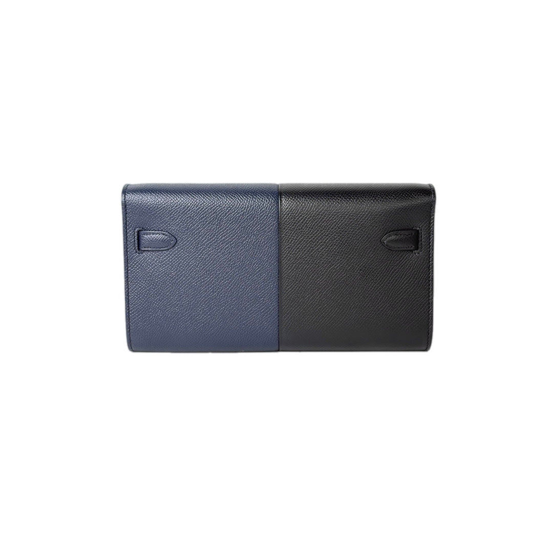 Hermes Kelly To Go Blue/Black Epsom Bag