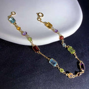 Natural Gemstone Bracelet 5.11ct, 18K Gold
