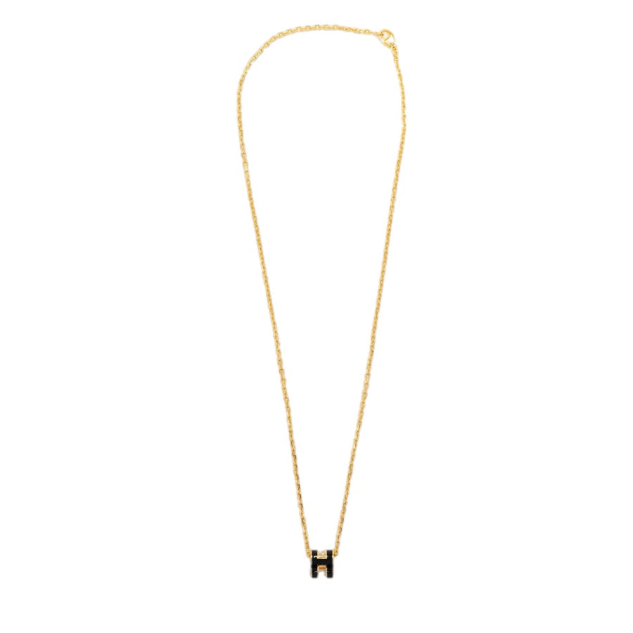 Hermes Large H Pop Black GHW Necklace